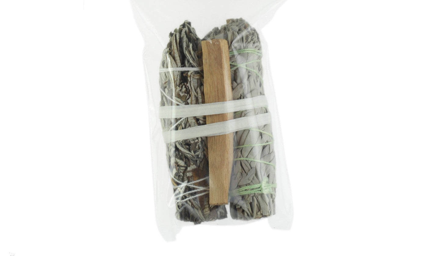 Smudging Kit: Palo Santo-Sage-Yerba Santa-Abalone shell