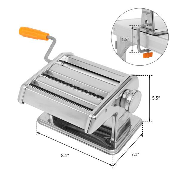 Dual-Blade Stainless Steel Noodle Pasta Maker Machine