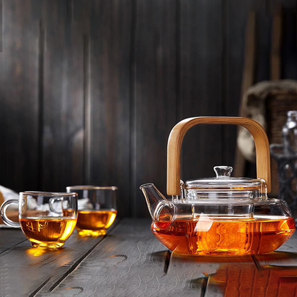 Bamboo & Glass Tea Kettle